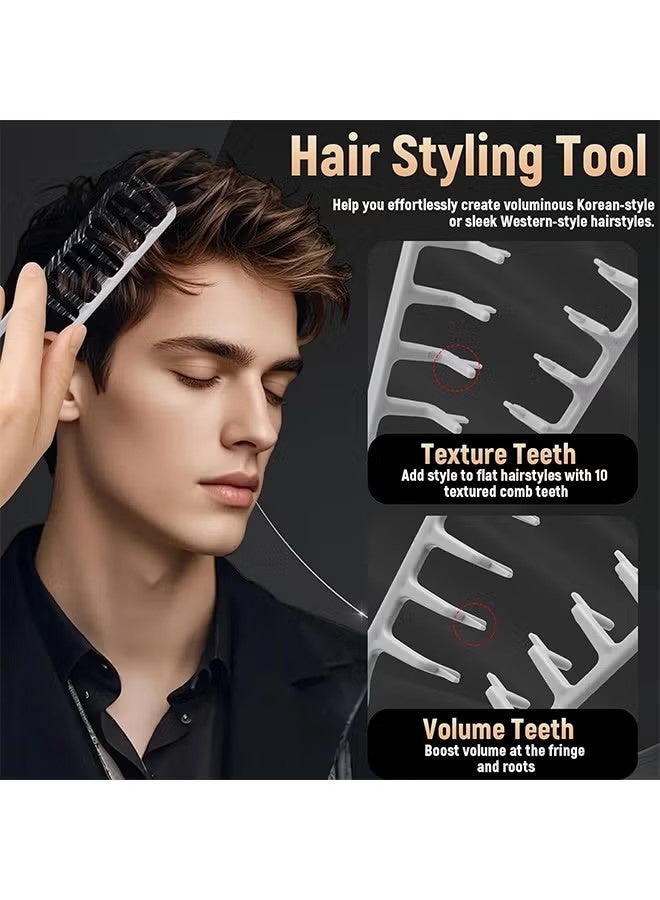 HY 2 Pcs Texture Comb, Wide Tooth Styling Comb, Roots Volume Tool, Men Pompadour Hairstyling Combs, Bangs Seam Grooming Accessory for Woman, for Barber Hairdressing Hair Pick Combs - Image 4